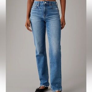 {american eagle} stretch super high-waisted straight jean